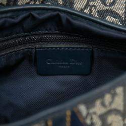 Pre Owned حقيبة سادل مزدوجة دينم أزرق ديوريسيمو ديور