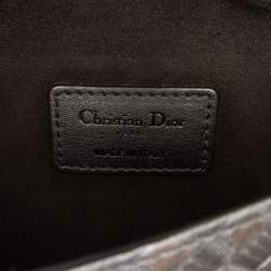 Pre Owned Dior Black Medium Embossed Calfskin Studded JAdior Chain Flap