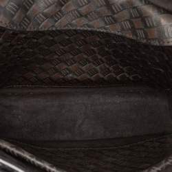 Pre Owned Dior Black Medium Embossed Calfskin Studded JAdior Chain Flap