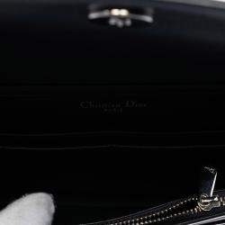 Pre Owned Dior Silver Baby Patent Microcannage Diorama Crossbody