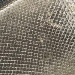 Pre Owned Dior Diorever Mini Silver Python Top Handle Bag