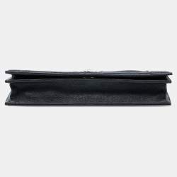 Pre Owned Dior Black Grained Calfskin Diorama Pochette Clutch