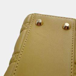 Pre Owned حقيبة يد ديور ليدي ديور 2 وسيلة زيتوني جلد لامبسكين صغيرة