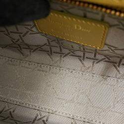 Pre Owned حقيبة يد ديور ليدي ديور 2 وسيلة زيتوني جلد لامبسكين صغيرة