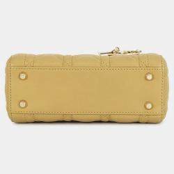 Pre Owned حقيبة يد ديور ليدي ديور 2 وسيلة زيتوني جلد لامبسكين صغيرة