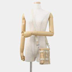 Pre Owned Dior Sahara 2-Way Bucket Bag Beige Raffia Leather Rubber