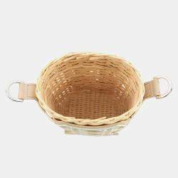 Pre Owned Dior Sahara 2-Way Bucket Bag Beige Raffia Leather Rubber