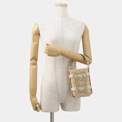 Pre Owned Dior Sahara 2-Way Bucket Bag Beige Raffia Leather Rubber