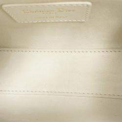 مملوكة مسبقًا Dior Lady Dior Canage 2Wayhandbag Latte White Lambskin Rhinestone Size Mini