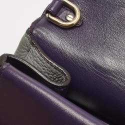 Pre Owned حقيبة ديور بي ديور صغيرة جلد رمادي مع مقبض علوي ومشبك