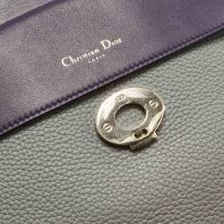 Pre Owned حقيبة ديور بي ديور صغيرة جلد رمادي مع مقبض علوي ومشبك