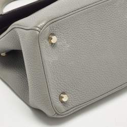 Pre Owned حقيبة ديور بي ديور صغيرة جلد رمادي مع مقبض علوي ومشبك