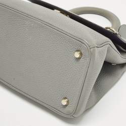 Pre Owned حقيبة ديور بي ديور صغيرة جلد رمادي مع مقبض علوي ومشبك