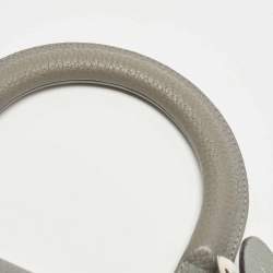 Pre Owned حقيبة ديور بي ديور صغيرة جلد رمادي مع مقبض علوي ومشبك