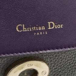 Pre Owned حقيبة ديور بي ديور صغيرة جلد رمادي مع مقبض علوي ومشبك