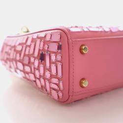 Pre Owned Dior Lady Dior Mini Mosaic Of Mirrors Calfskin Leather Top Handle Bag