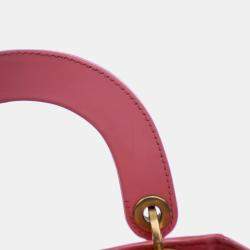 Pre Owned Dior Lady Dior Mini Mosaic Of Mirrors Calfskin Leather Top Handle Bag