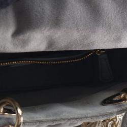 Pre Owned Dior Lady Dior Mini Velvet Top Handle Bag