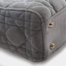 Pre Owned Dior Lady Dior Mini Velvet Top Handle Bag