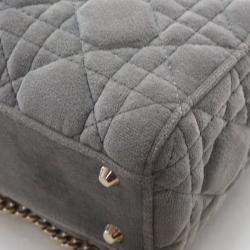 Pre Owned Dior Lady Dior Mini Velvet Top Handle Bag
