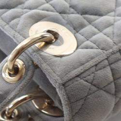 Pre Owned Dior Lady Dior Mini Velvet Top Handle Bag