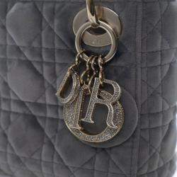 Pre Owned Dior Lady Dior Mini Velvet Top Handle Bag