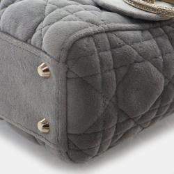 Pre Owned Dior Lady Dior Mini Velvet Top Handle Bag