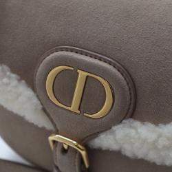 Pre Owned Dior Bobby Small Shearling Shoulder Bag