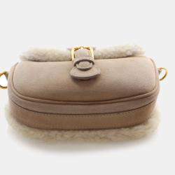Pre Owned Dior Bobby Small Shearling Shoulder Bag