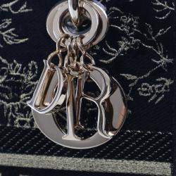 مملوكة مسبقًا Dior Lady D-Lite Medium Embroidered Canvas Top Handle Bag