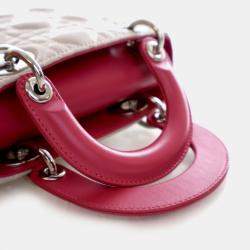 Pre Owned Dior Lady Dior Mini Lambskin Leather Top Handle Bag