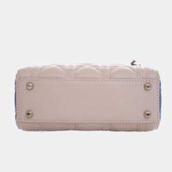 Pre Owned Dior Lady Dior Mini Lambskin Leather Top Handle Bag