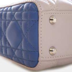 Pre Owned Dior Lady Dior Mini Lambskin Leather Top Handle Bag