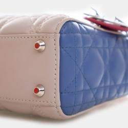 Pre Owned Dior Lady Dior Mini Lambskin Leather Top Handle Bag