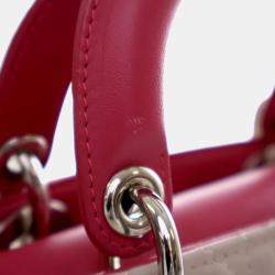 Pre Owned Dior Lady Dior Mini Lambskin Leather Top Handle Bag