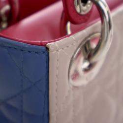 Pre Owned Dior Lady Dior Mini Lambskin Leather Top Handle Bag