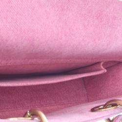 Pre Owned Dior Lady D-Joy Medium Pink Denim Shoulder Bag