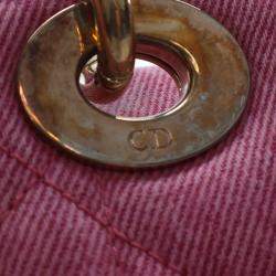 Pre Owned Dior Lady D-Joy Medium Pink Denim Shoulder Bag