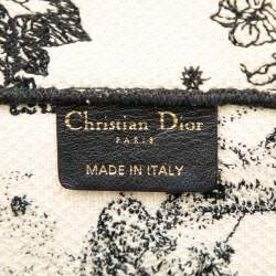 Pre Owned Dior Black White Medium Canvas Embroidered Zodiac Toile De Jouy Book Tote