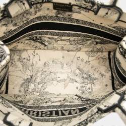 Pre Owned Dior Black White Medium Canvas Embroidered Zodiac Toile De Jouy Book Tote