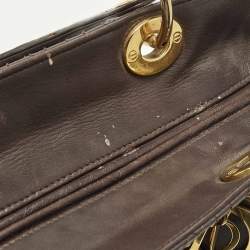 Pre Owned Dior Lady Dior Large Dark Brown Cannage Leather Tote