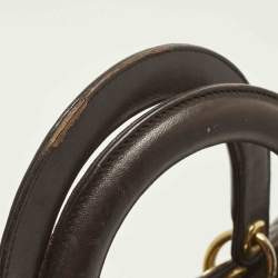 Pre Owned Dior Lady Dior Large Dark Brown Cannage Leather Tote