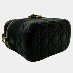 Pre Owned Dior Black Small Lambskin Cannage DiorTravel Vanity Case