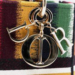 Pre Owned Dior Multicolor Medium Embroidered Multicolor Canvas Striped Lady D Lite