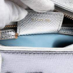 Pre Owned Dior Silver Medium Calfskin Patch Embellished Lady Dior