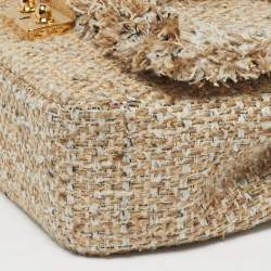 Pre Owned Dior Miss Dior Flap Gold/Beige Tweed Shoulder Bag