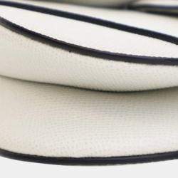 Pre Owned Dior White Mini Grained Calfskin Saddle Bag