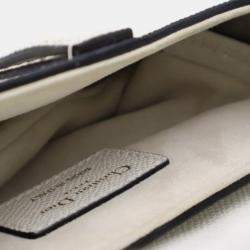 Pre Owned Dior White Mini Grained Calfskin Saddle Bag