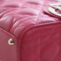 Pre Owned حقيبة ديور ليدي ديور كاناج جلد زهري صغيرة الحجم