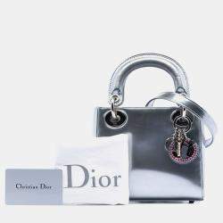 Pre Owned حقيبة ديور ليدي ديور ميني معدنية فضية إصدار محدود بكين الصين مزدوجة البراءة